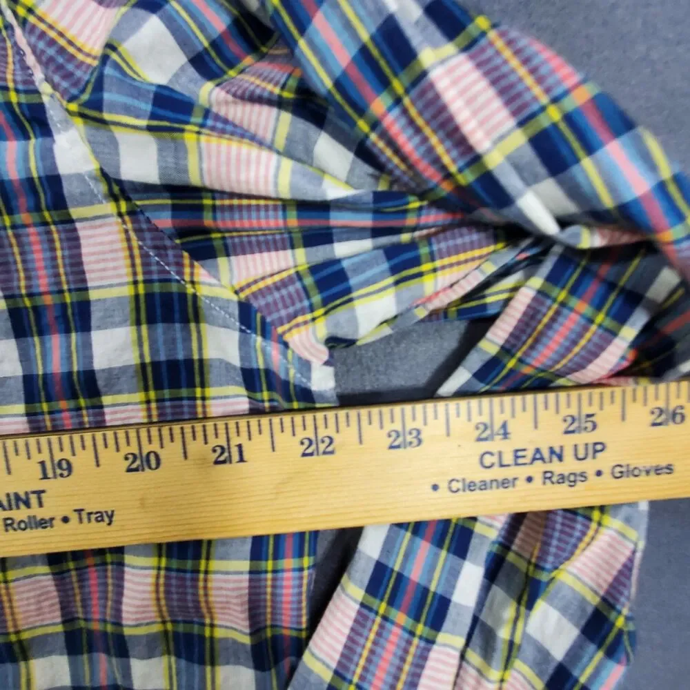 Banana Republic Button Up Mens Shirt Size L Checkered Mulitcolored